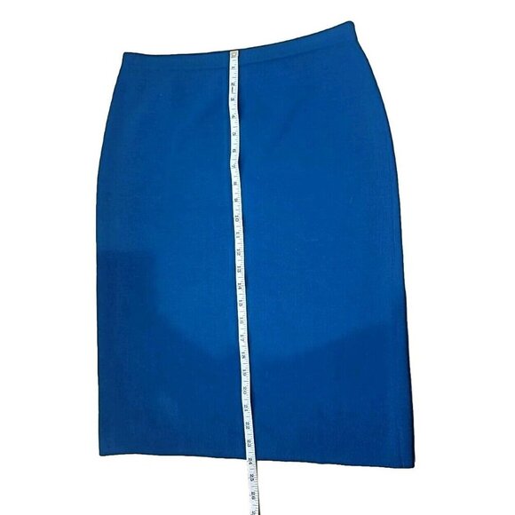 Vintage Linea by Louis Delliolio Wool Blend Blue Knit Skirt Pencil Size XS - Picture 8 of 9